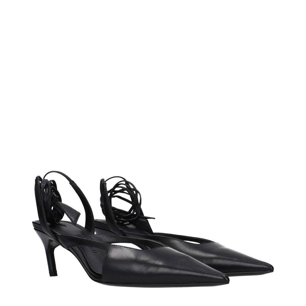 The Attico Schwarze Leder-High-Heel-Pumps