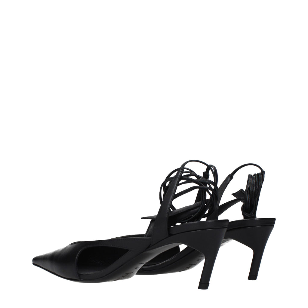 The Attico Schwarze Leder-High-Heel-Pumps
