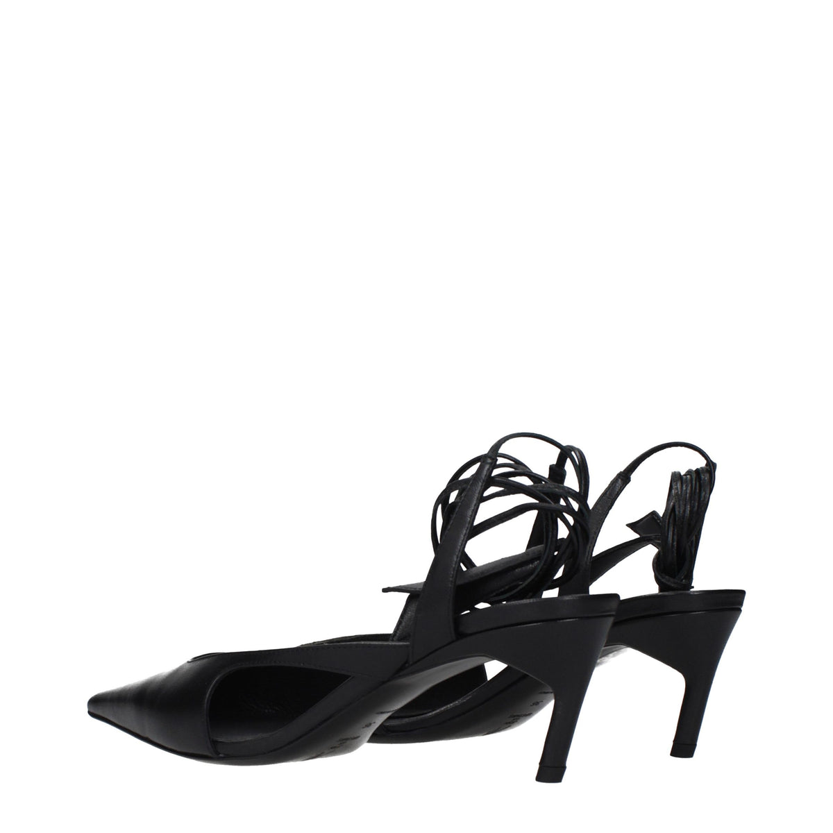 The Attico Schwarze Leder-High-Heel-Pumps