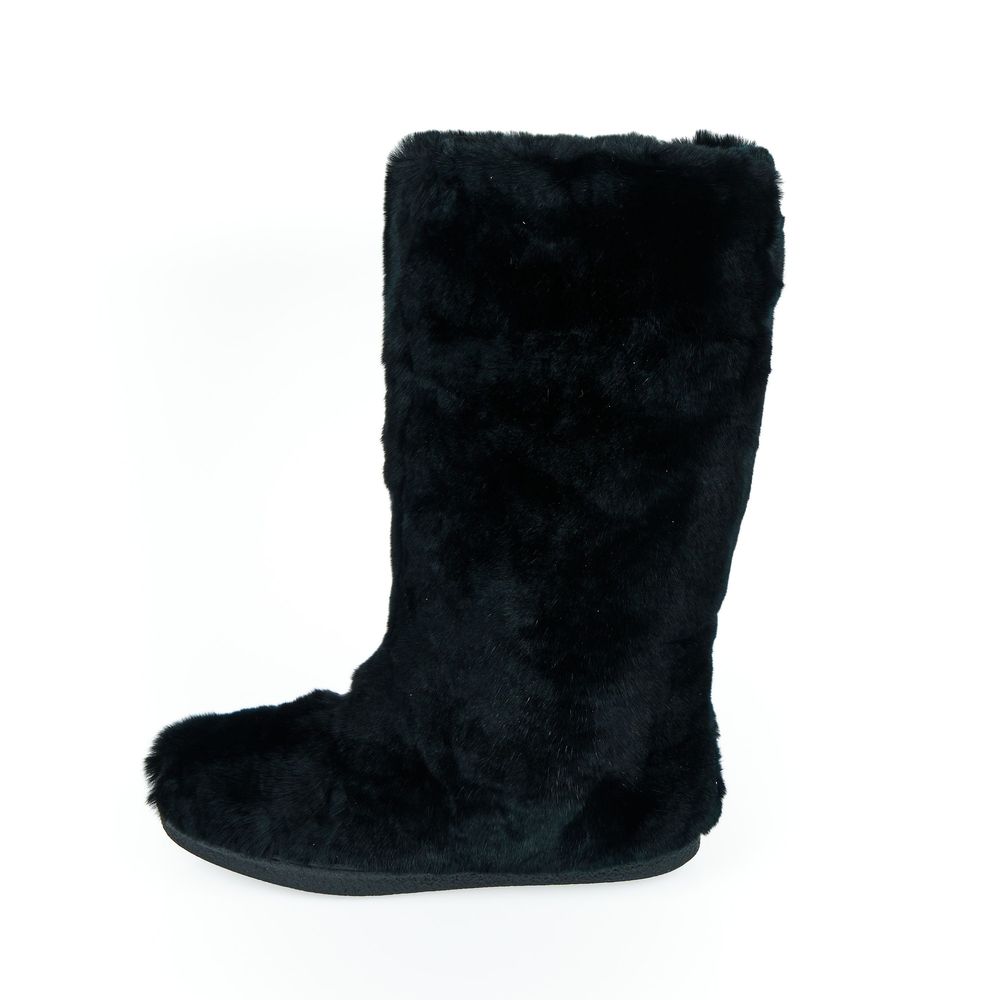 Mr&Mrs Italy Damen-Schuhe aus schwarzem Kaninchenpelz