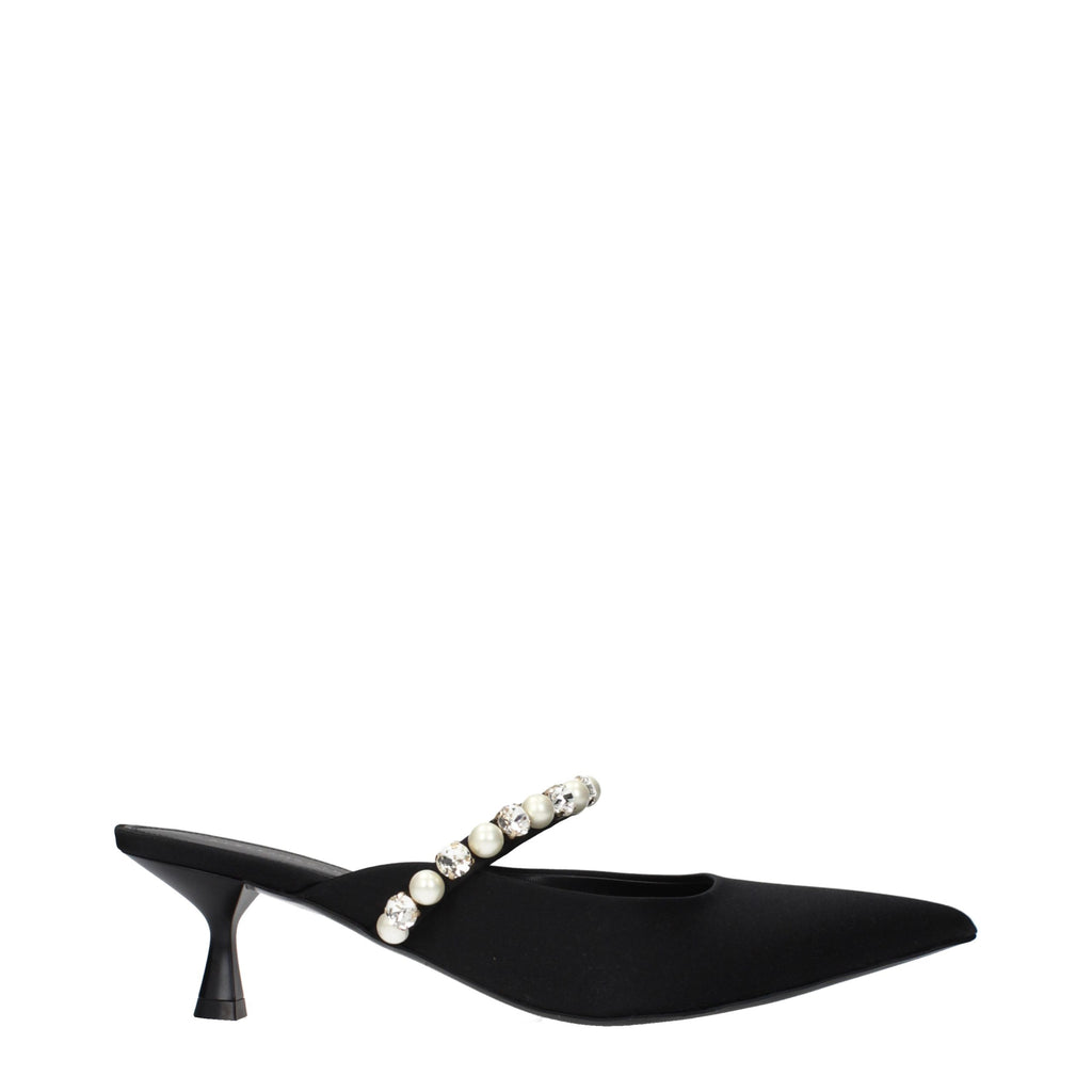 Stella McCartney Schwarze Satin-Sandalen mit Stiletto-Absatz