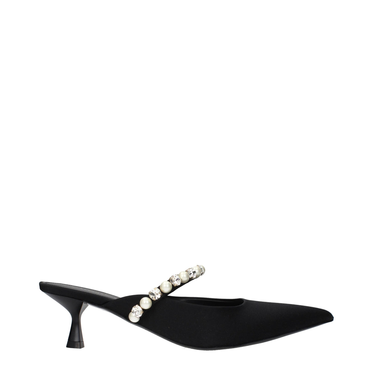 Stella McCartney Schwarze Satin-Sandalen mit Stiletto-Absatz