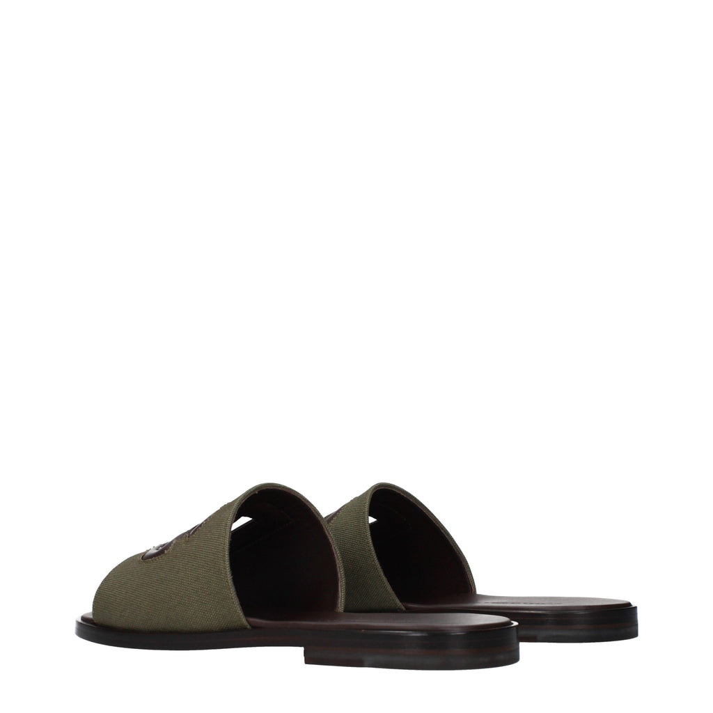 Dolce & Gabbana Grüne Stoff-Slipper