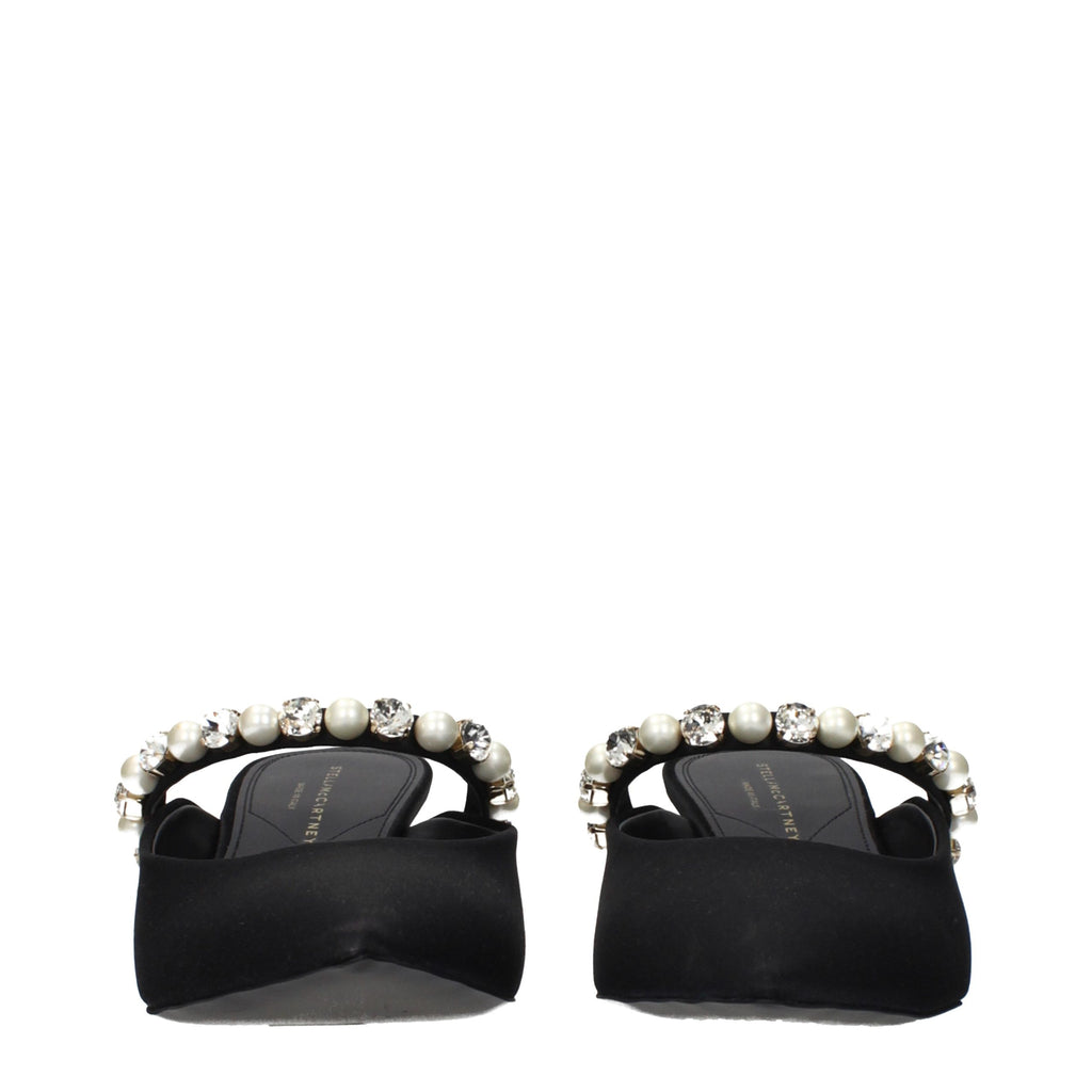 Stella McCartney Schwarze Satin-Sandalen mit Stiletto-Absatz