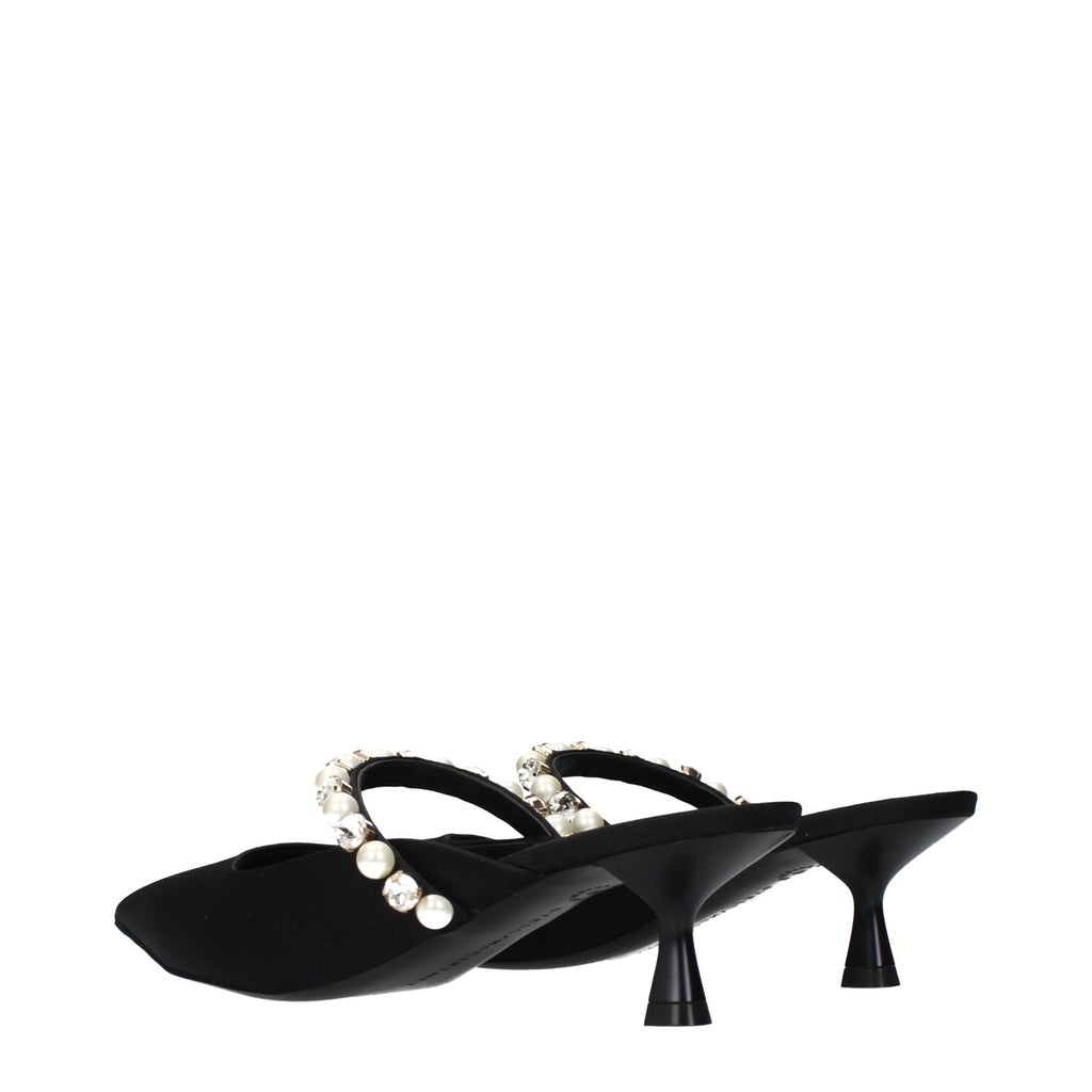 Stella McCartney Schwarze Satin-Sandalen mit Stiletto-Absatz