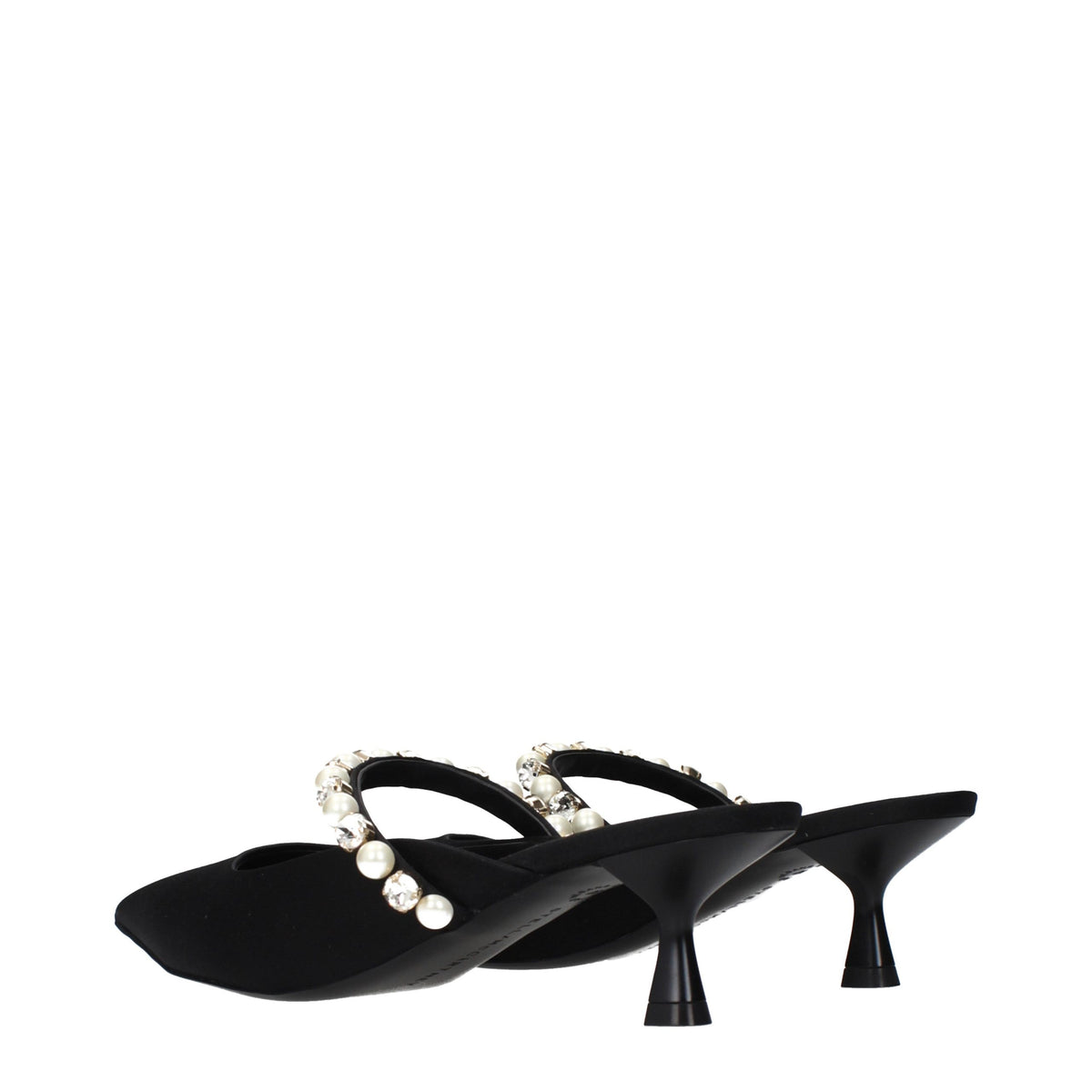 Stella McCartney Schwarze Satin-Sandalen mit Stiletto-Absatz