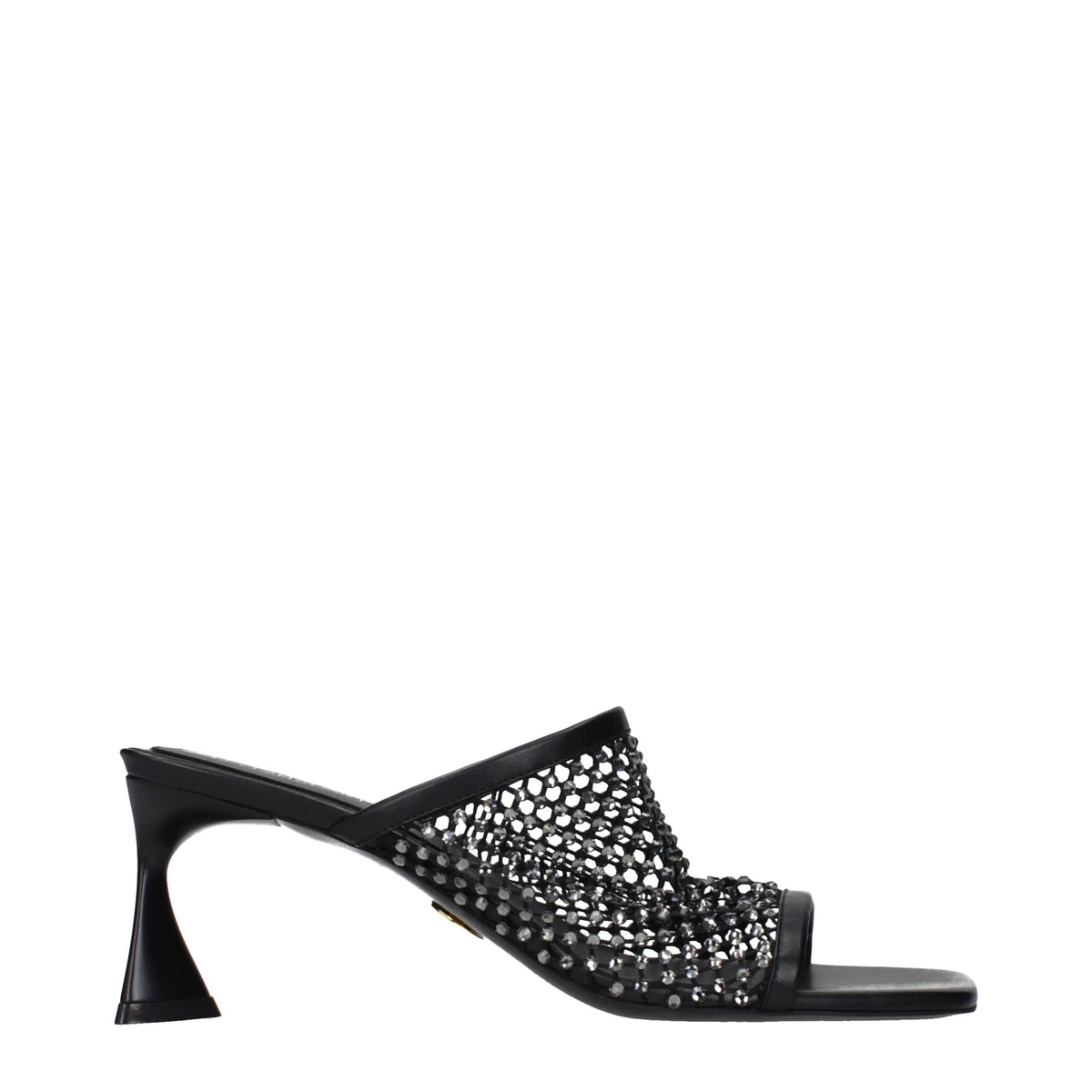Stella McCartney Sandalen mit Stilettoabsatz aus schwarzem Leder