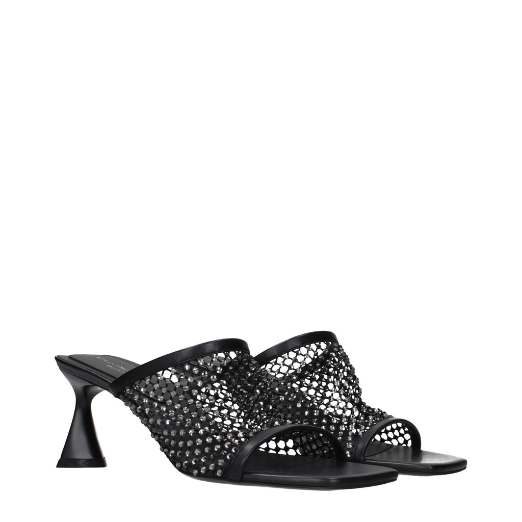 Stella McCartney Sandalen mit Stilettoabsatz aus schwarzem Leder