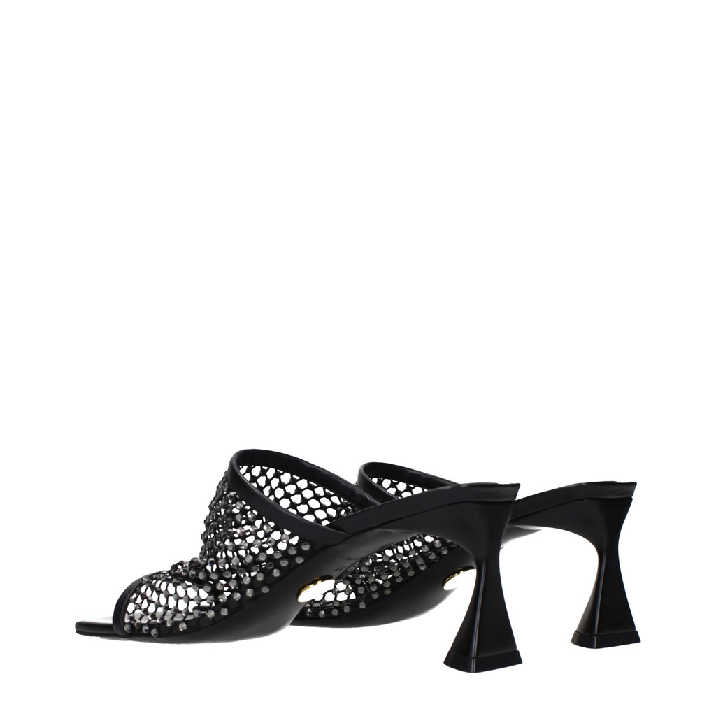 Stella McCartney Sandalen mit Stilettoabsatz aus schwarzem Leder