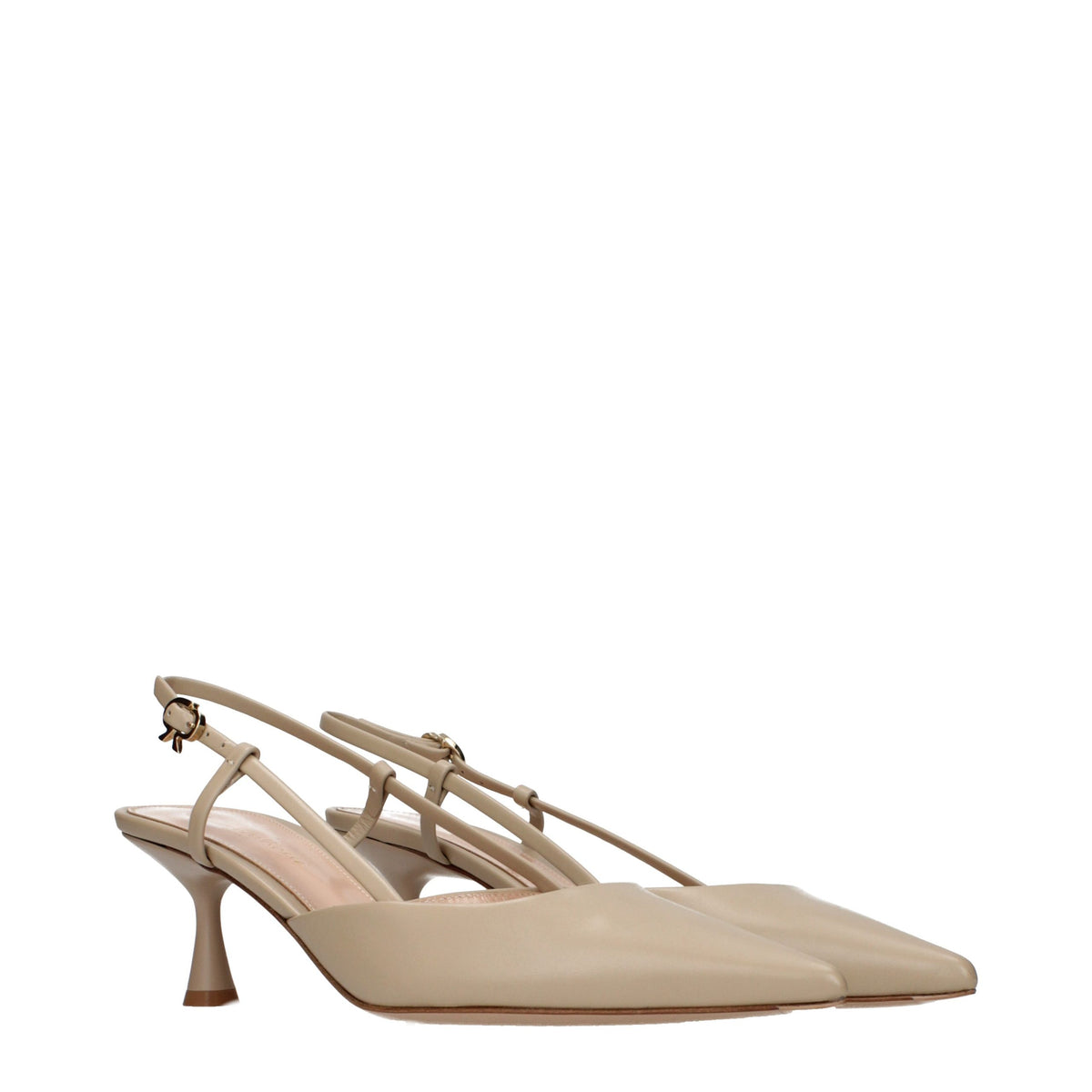 Gianvito Rossi Pumps aus beigem Leder mit hohem Absatz