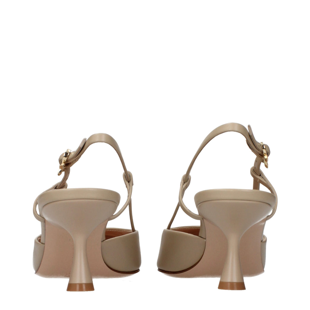Gianvito Rossi Pumps aus beigem Leder mit hohem Absatz