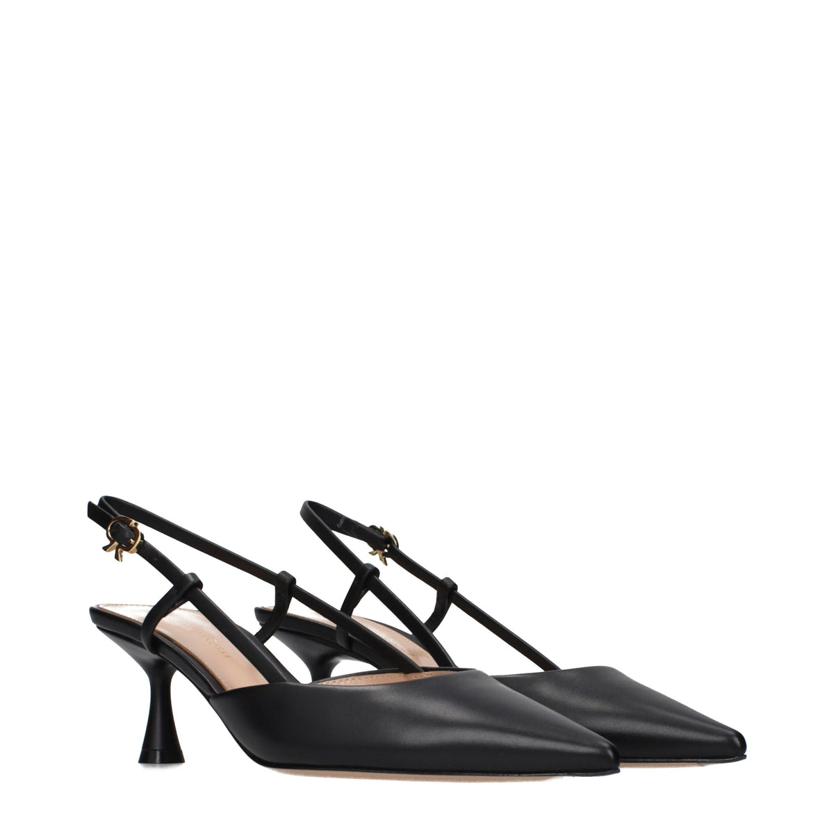 Gianvito Rossi Pumps aus schwarzem Leder mit mittelhohem Absatz