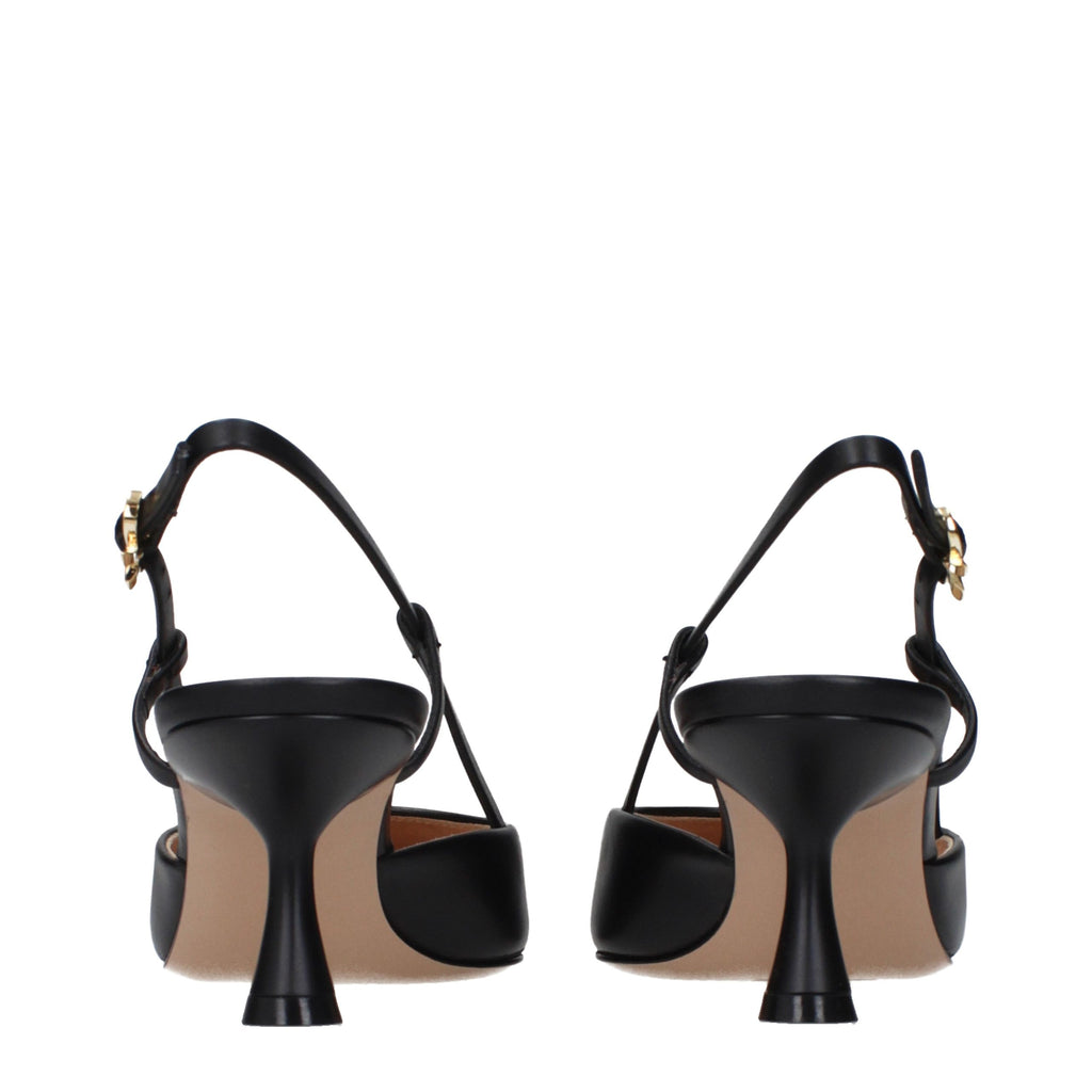 Gianvito Rossi Pumps aus schwarzem Leder mit mittelhohem Absatz