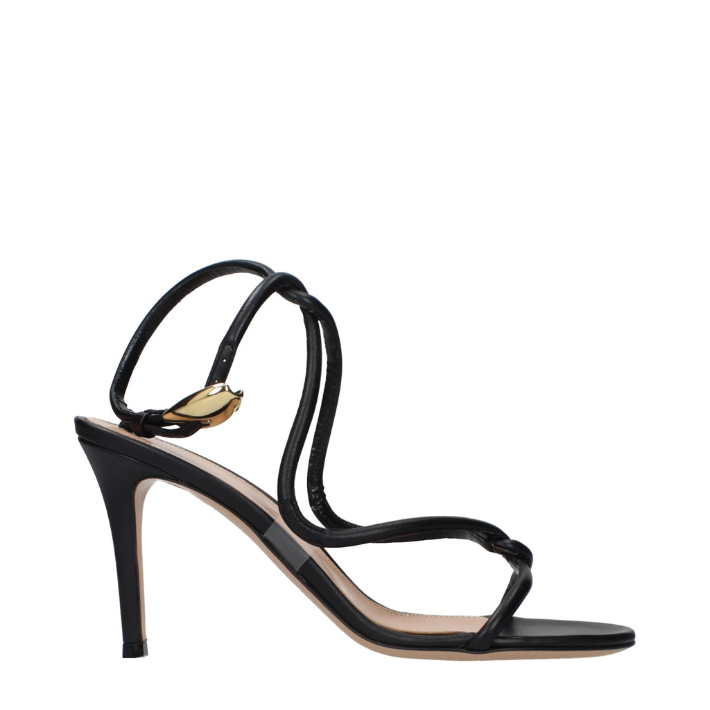 Gianvito Rossi Stiletto-Sandaletten aus schwarzem Leder