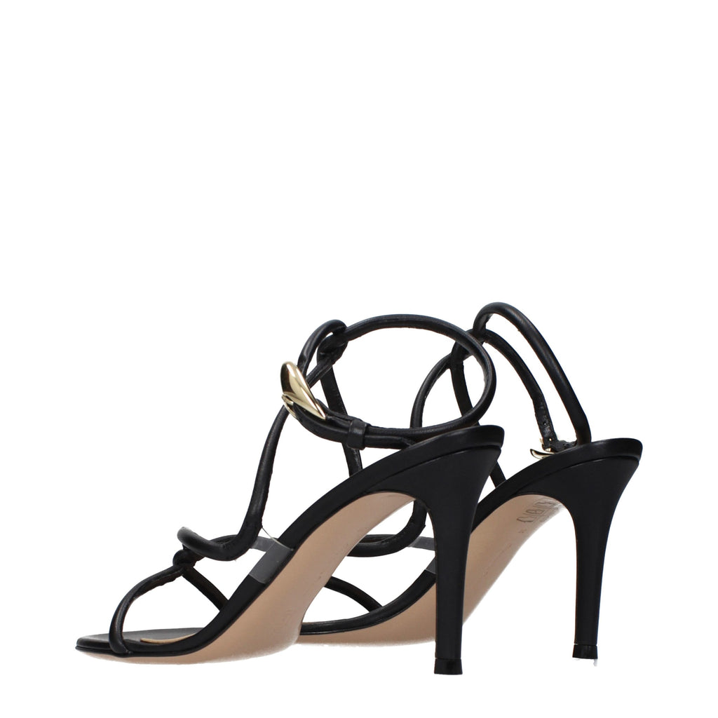 Gianvito Rossi Stiletto-Sandaletten aus schwarzem Leder