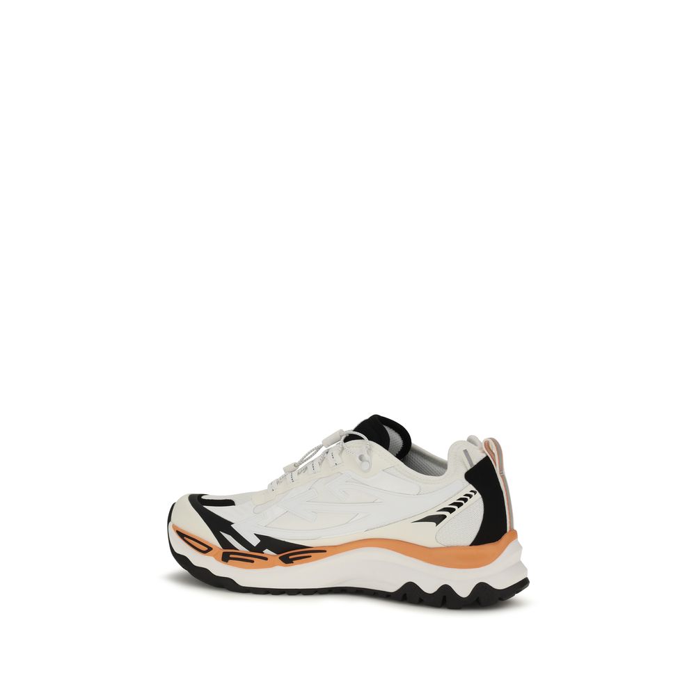 Off-White Mehrfarbige Polyester-Athletik-Sneakers
