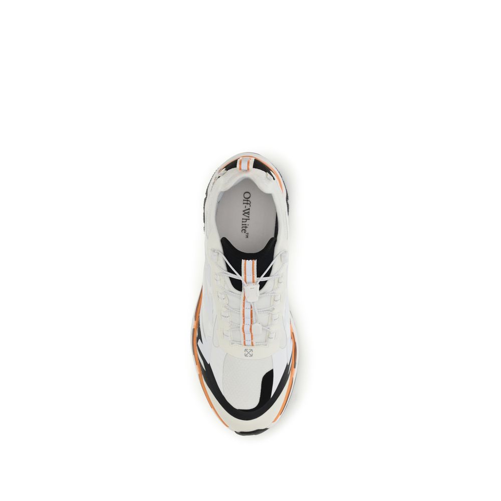 Off-White Mehrfarbige Polyester-Athletik-Sneakers