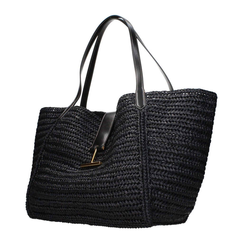 Tom Ford Schultertasche aus schwarzem Bast