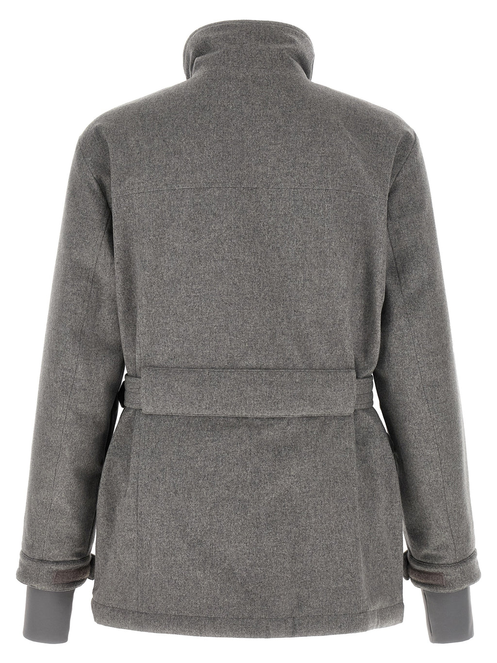 Brunello Cucinelli langer Wollmantel in Grau