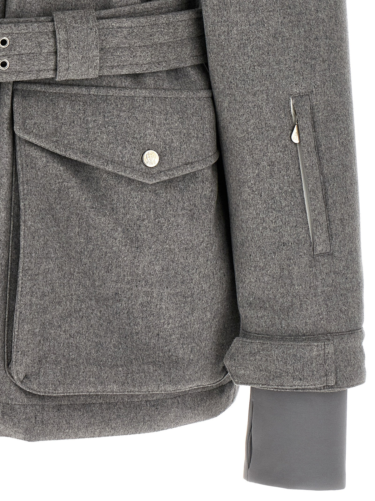 Brunello Cucinelli langer Wollmantel in Grau