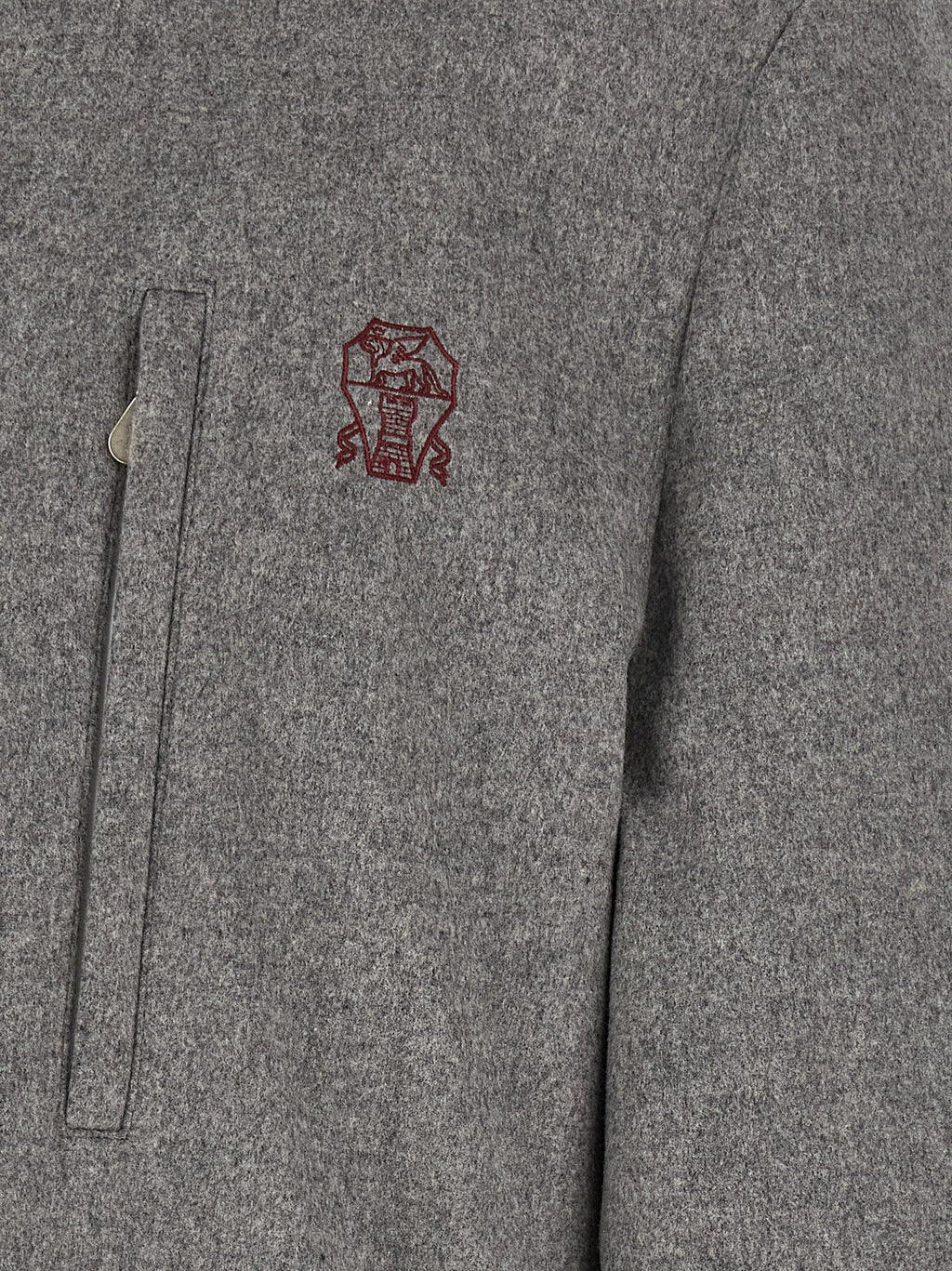 Brunello Cucinelli langer Wollmantel in Grau