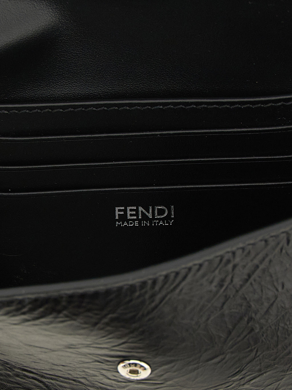 Fendi Kartenetui aus schwarzem Kalbsleder