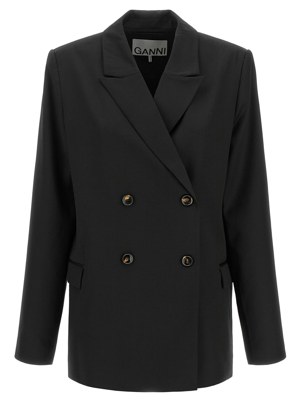 Schwarzer Polyester-Blazer von Ganni