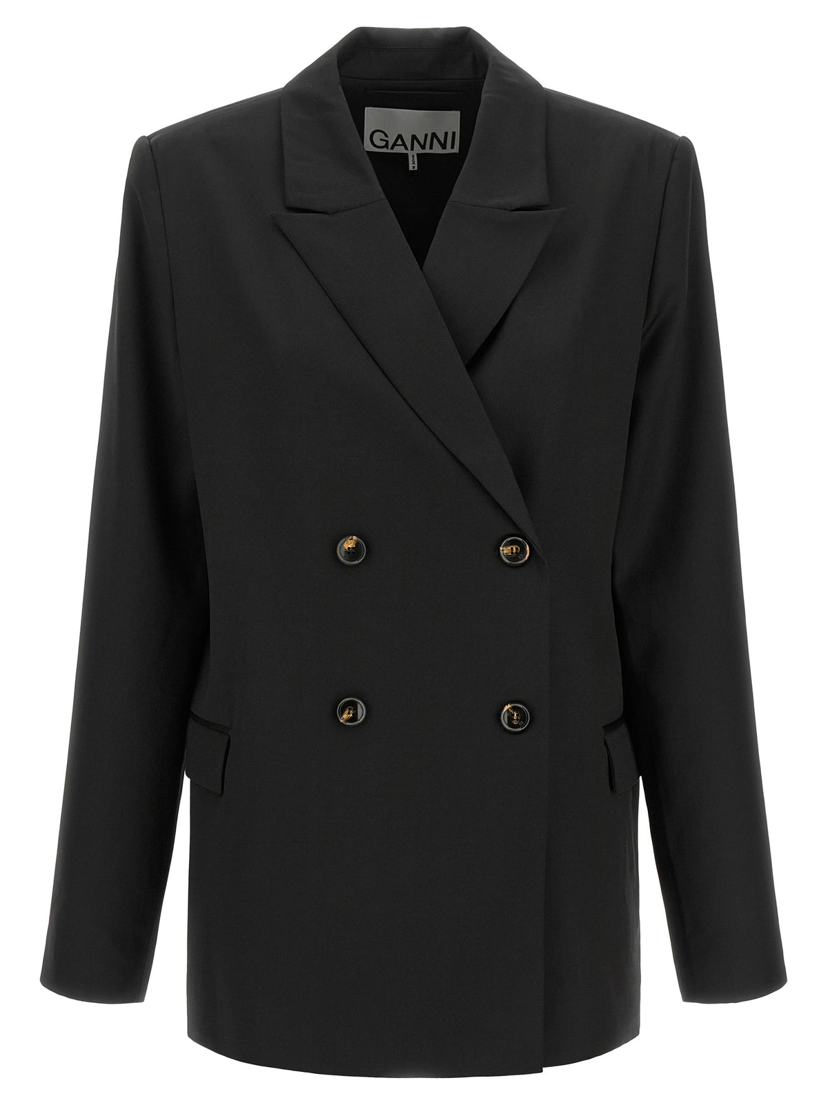 Schwarzer Polyester-Blazer von Ganni