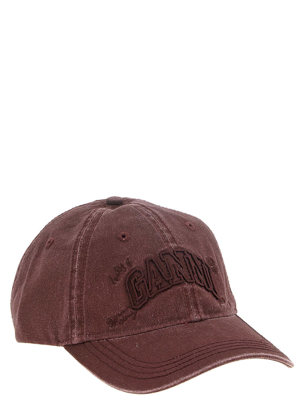Ganni Bordeaux Cap aus Bio-Baumwolle (Baseballkappe)