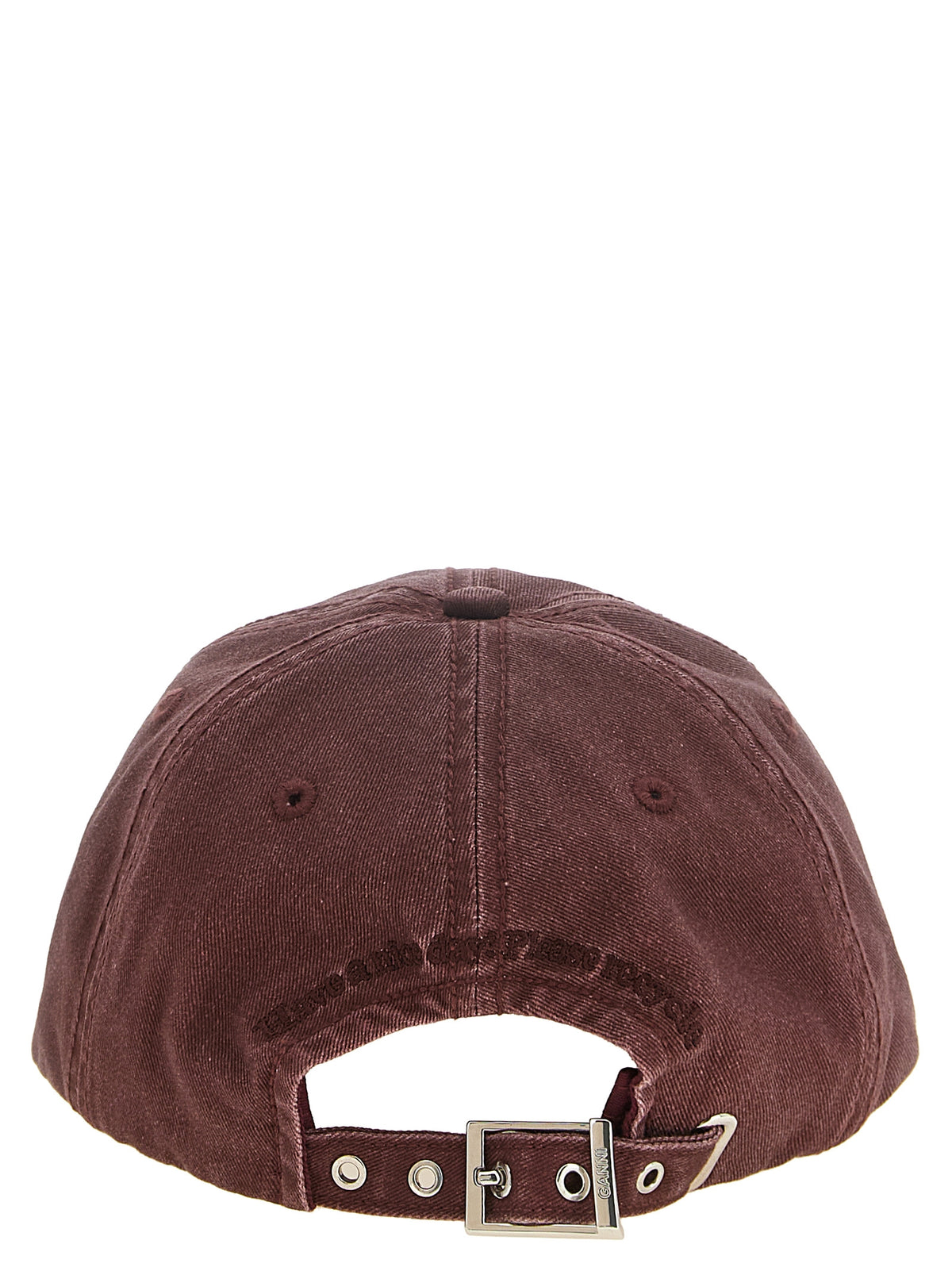 Ganni Bordeaux Cap aus Bio-Baumwolle (Baseballkappe)