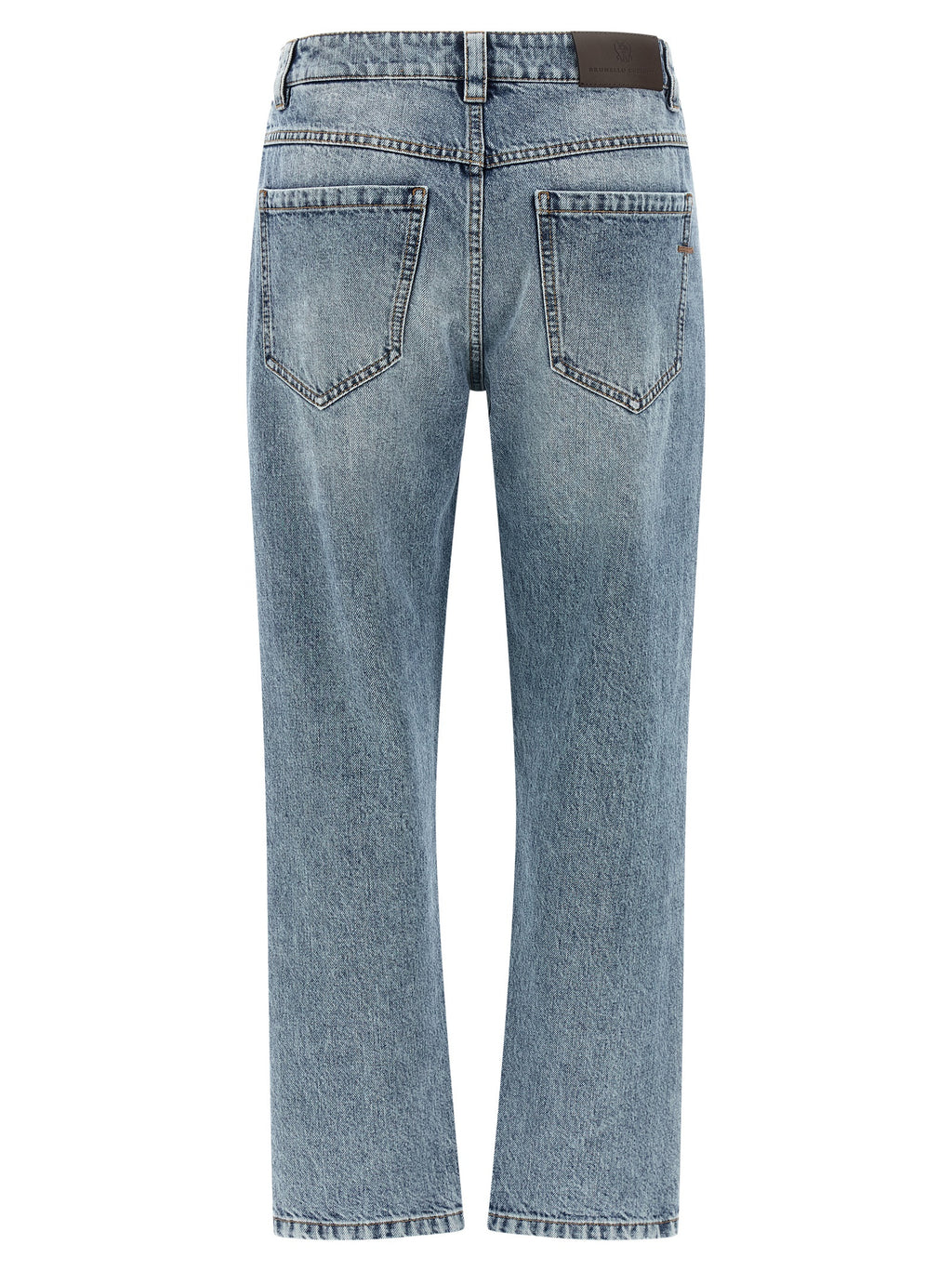 Brunello Cucinelli Blaue Jeans aus Baumwolle mit geradem Bein