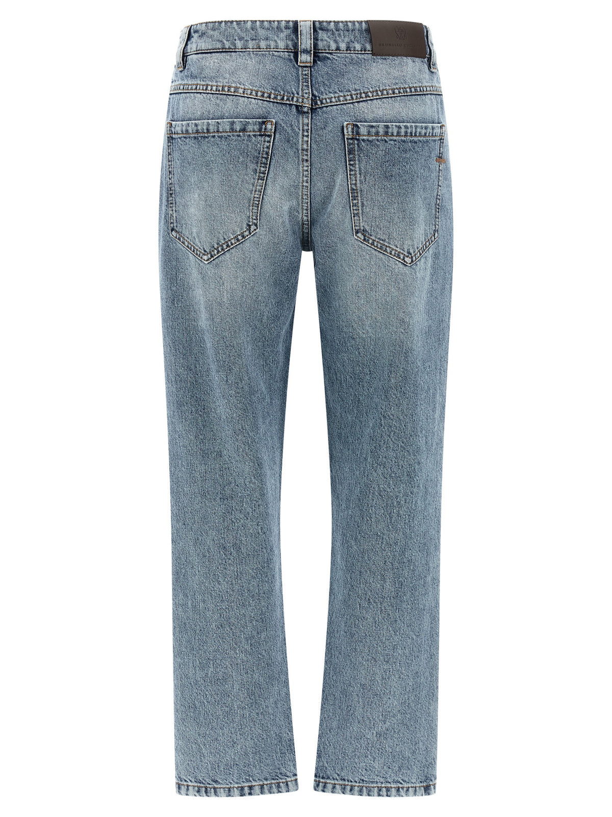 Brunello Cucinelli Blaue Jeans aus Baumwolle mit geradem Bein