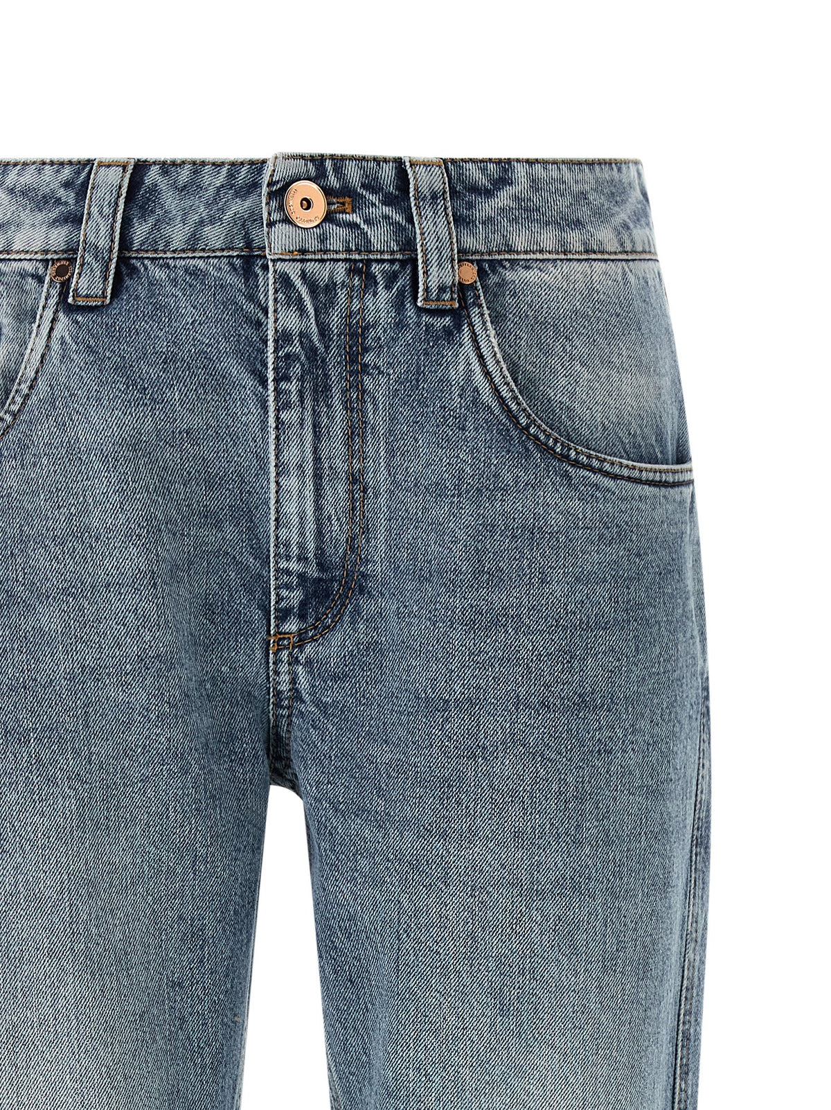 Brunello Cucinelli Blaue Jeans aus Baumwolle mit geradem Bein