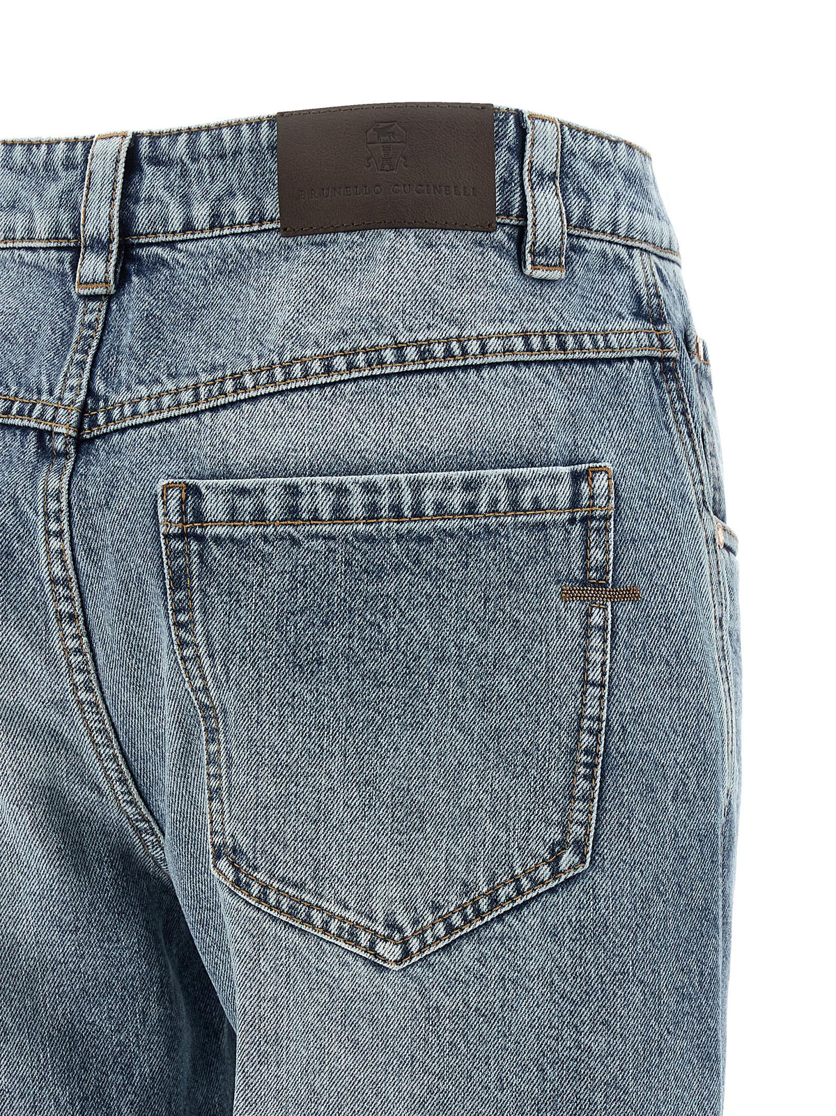Brunello Cucinelli Blaue Jeans aus Baumwolle mit geradem Bein