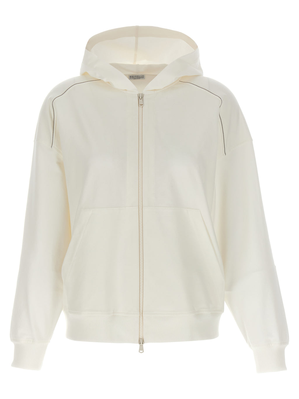 Weißer Baumwoll-Hoodie von Brunello Cucinelli