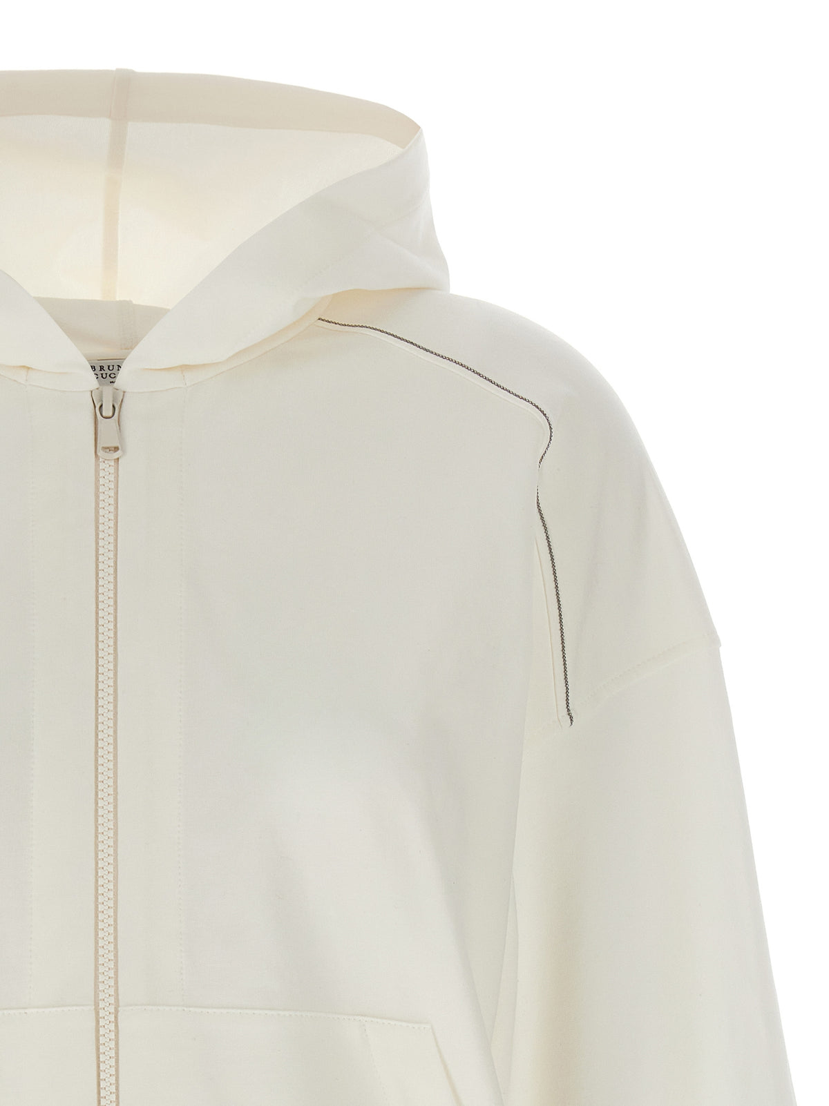 Weißer Baumwoll-Hoodie von Brunello Cucinelli
