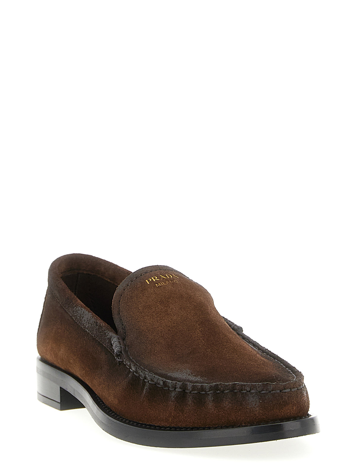 Prada Slipper aus braunem Kalbsleder