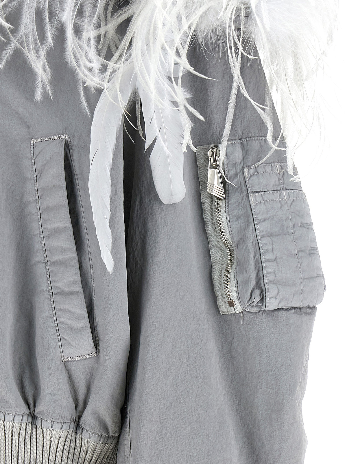 The Attico Gray Polyamide Bomber