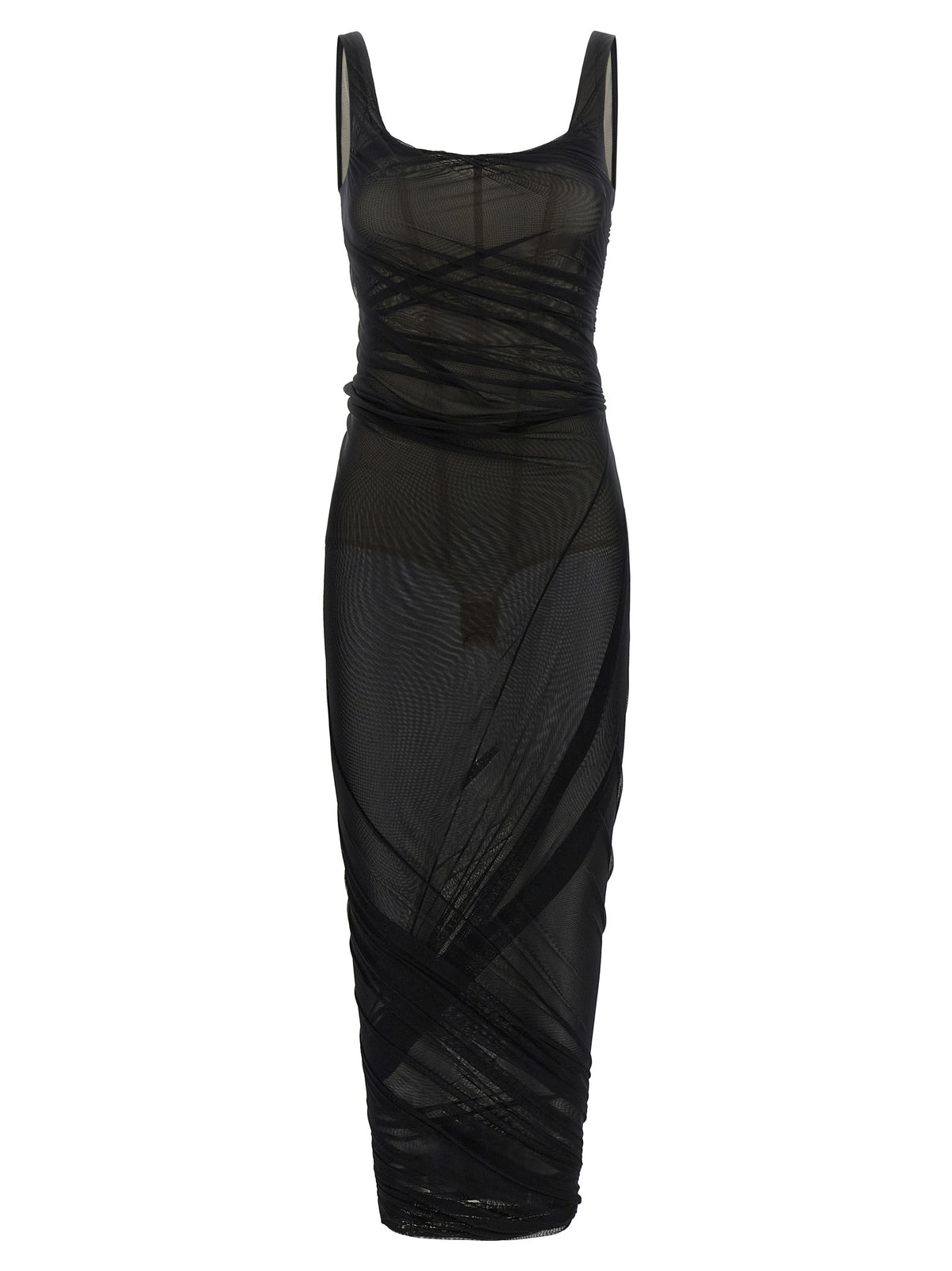 Schwarzes Midikleid aus Polyamid von The Attico