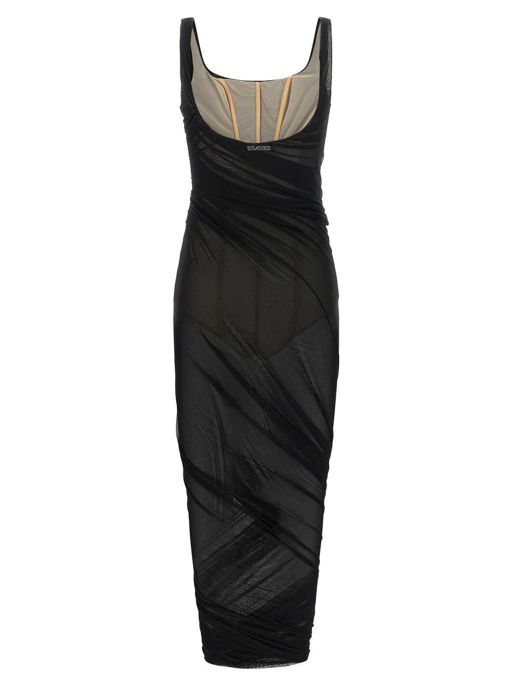 Schwarzes Midikleid aus Polyamid von The Attico