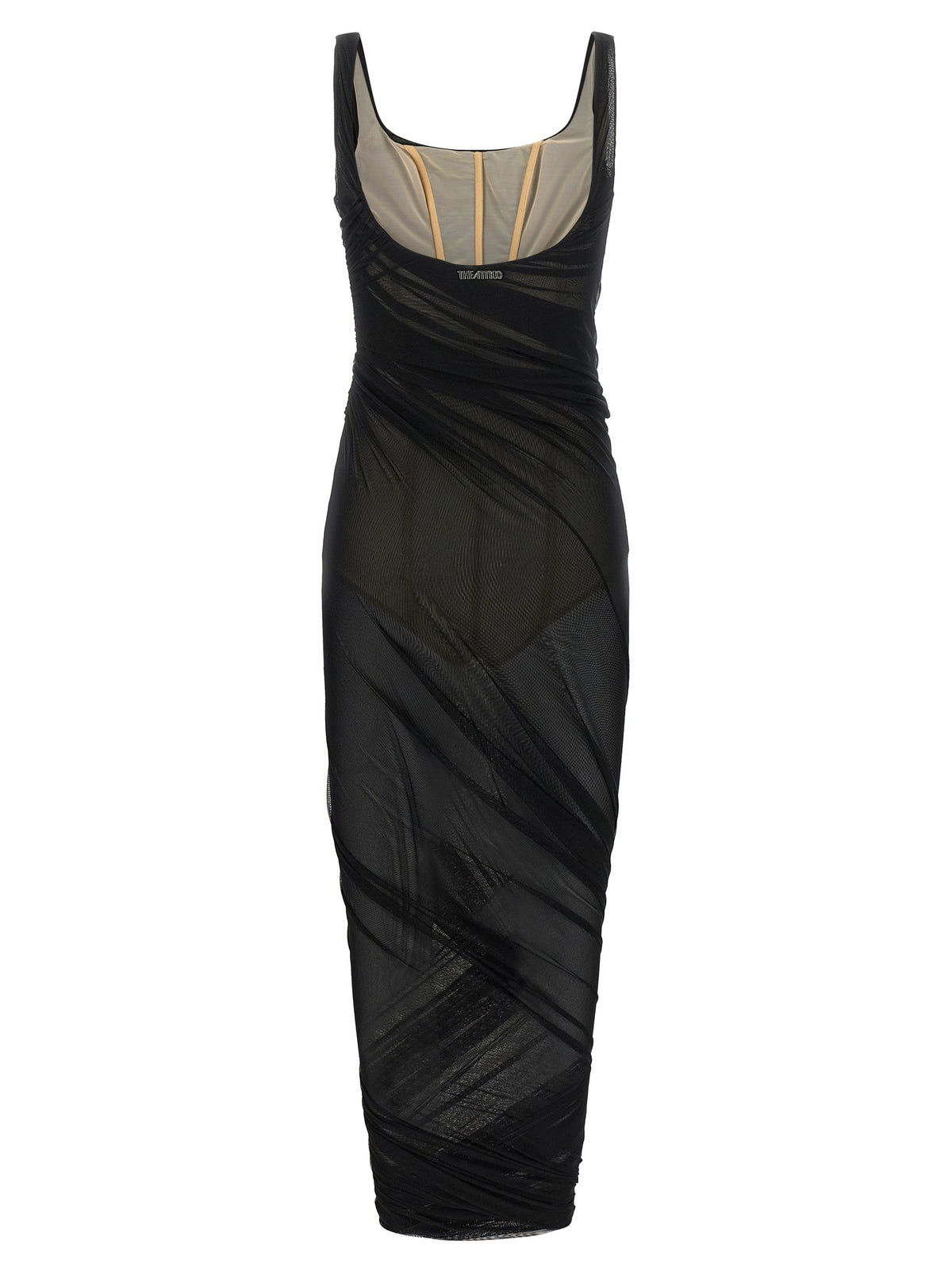Schwarzes Midikleid aus Polyamid von The Attico