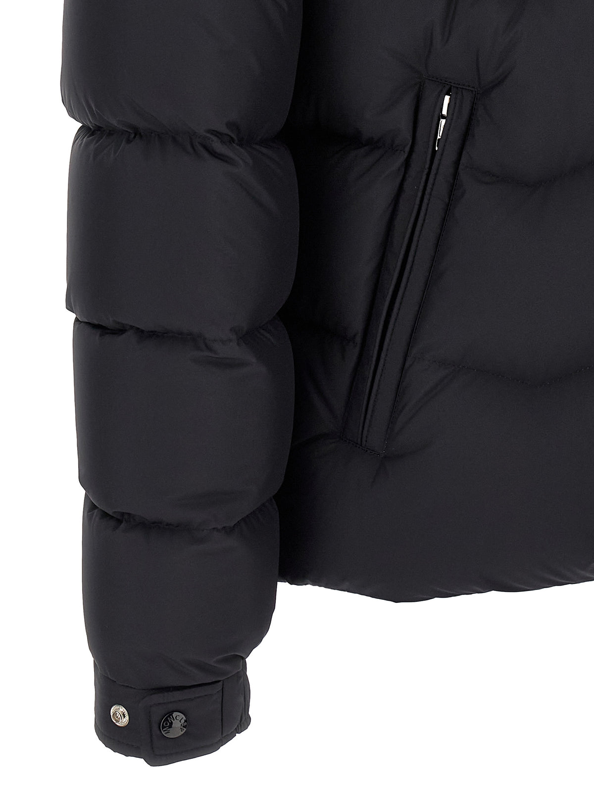 Moncler Black Polyester Full-Length Jacket
