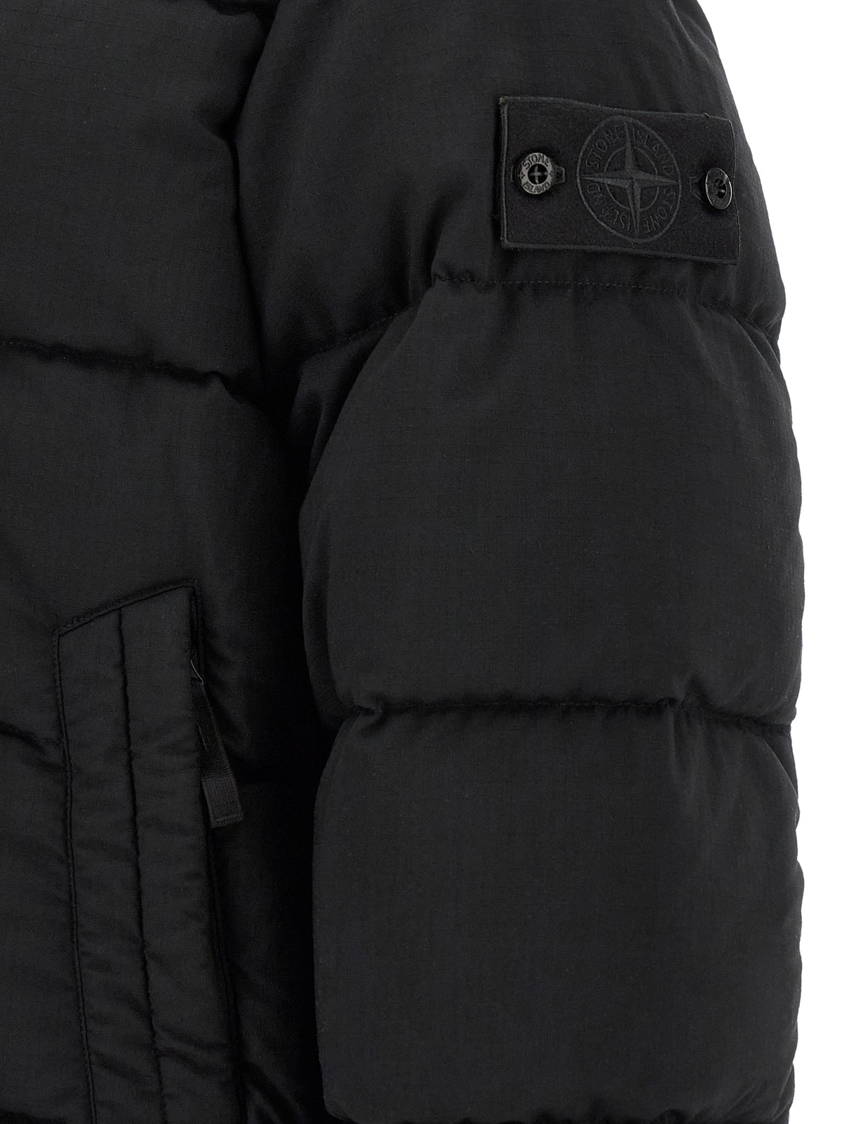 Stone Island Black Virgin Wool Full-Length Jacket