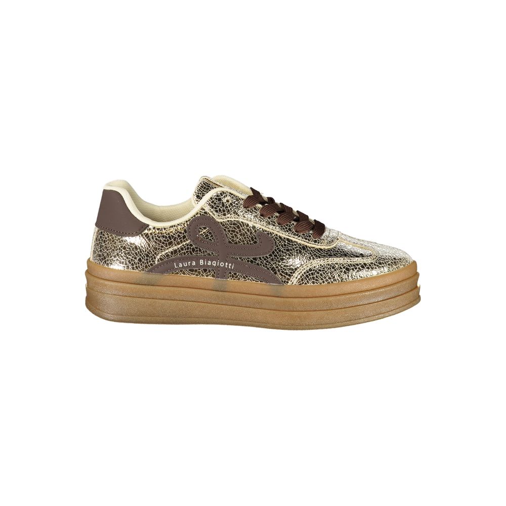 Laura Biagiotti Gold Polyurethane Women's Sneaker