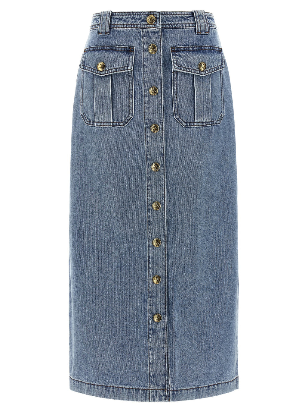 Zimmermann Blue Cotton Midi Skirt