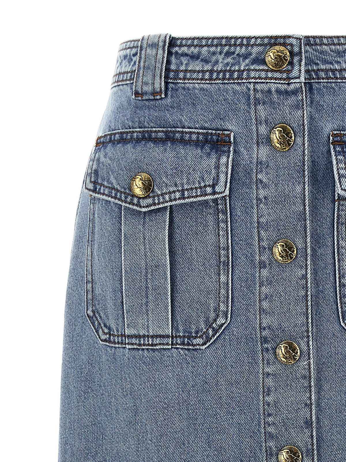 Zimmermann Blue Cotton Midi Skirt
