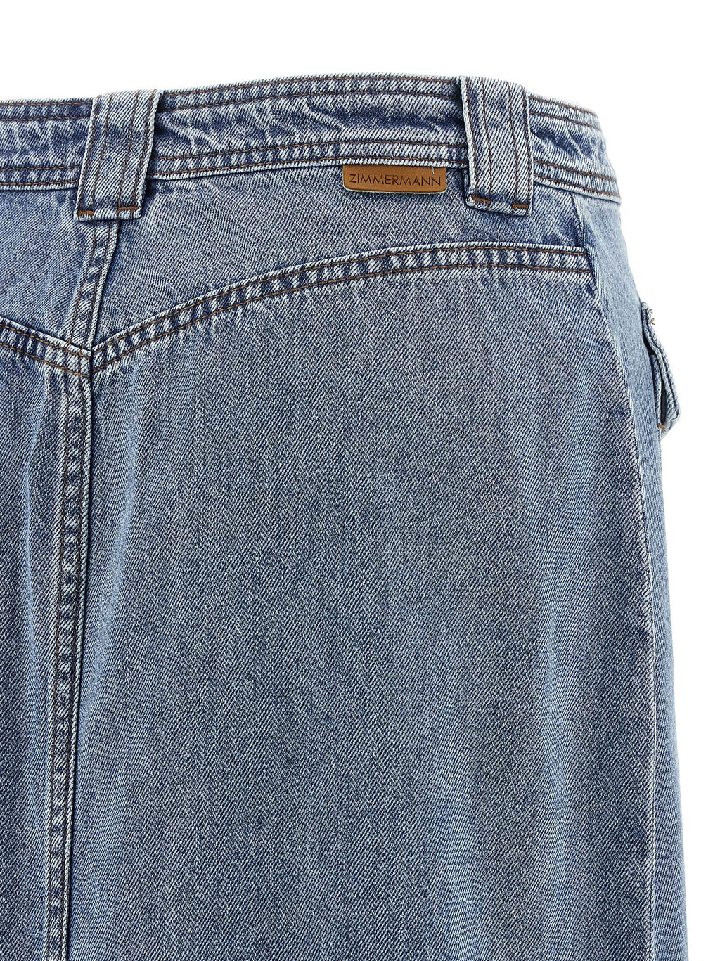 Zimmermann Blue Cotton Midi Skirt