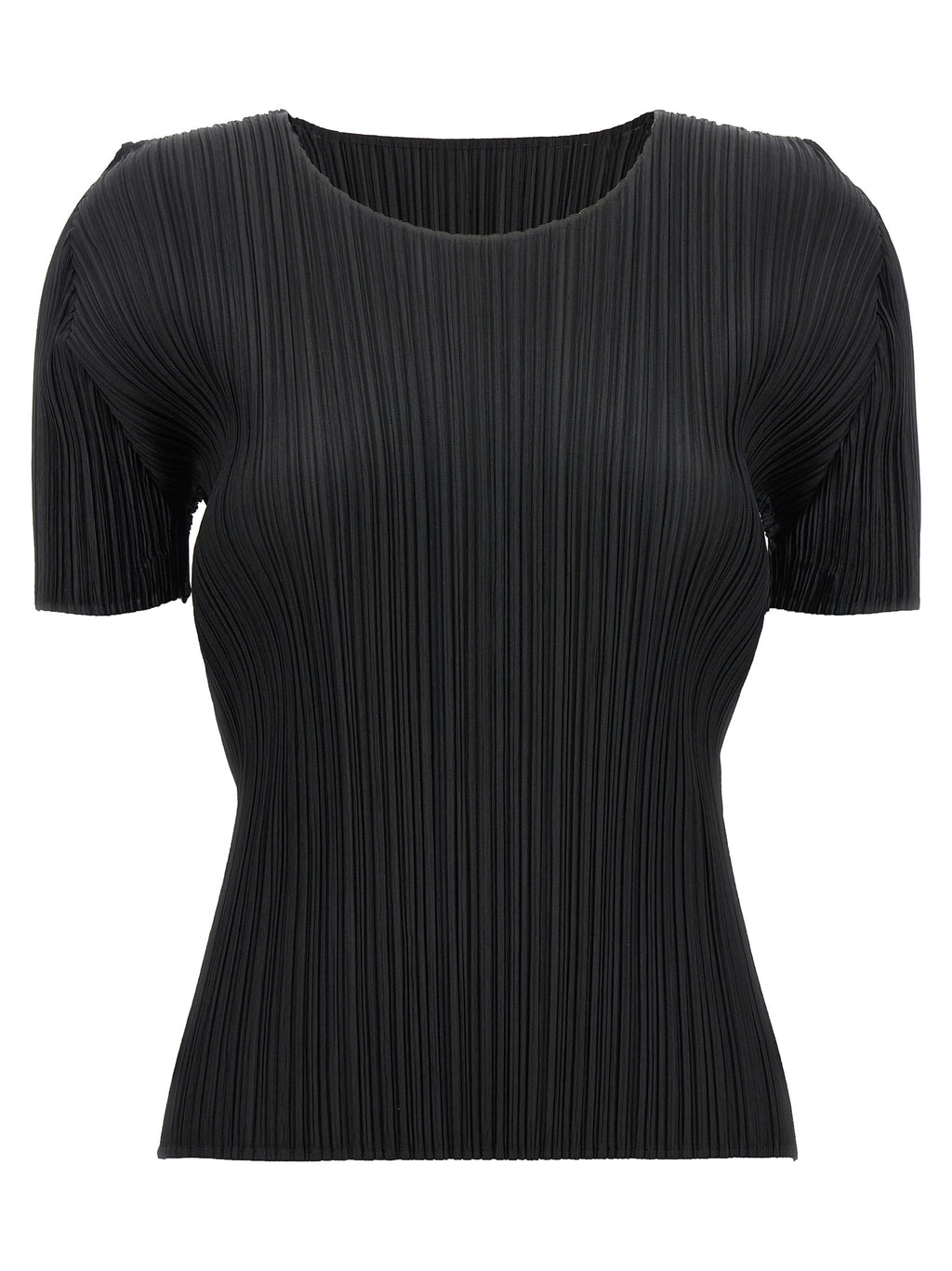 PLEATS PLEASE ISSEY MIYAKE Black Polyester T-Shirt