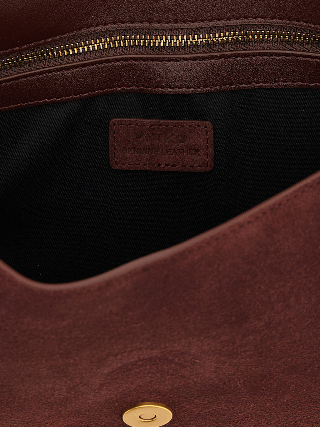 PINKO Bordeaux Calfskin Shoulder Bag