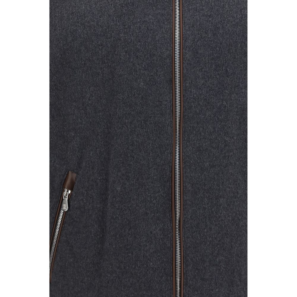 Brunello Cucinelli Gray Wool Oves Aries Shell Jacket
